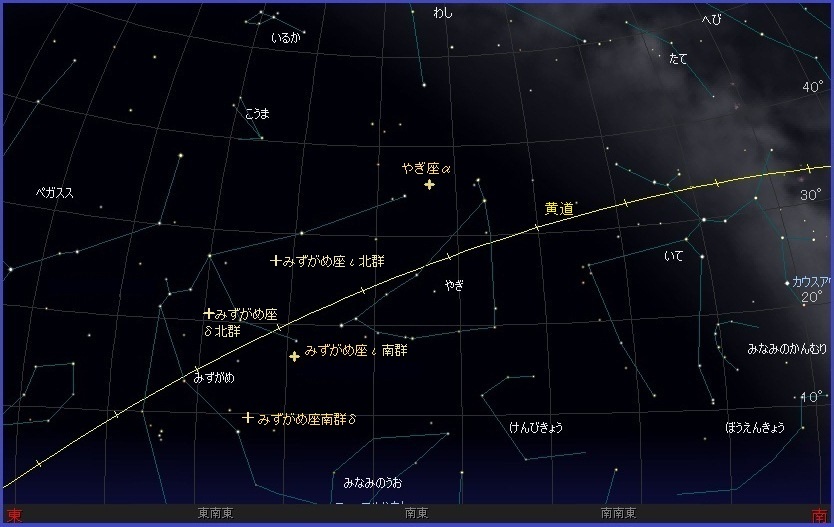 やぎ座流星群2013極大の時間,方角